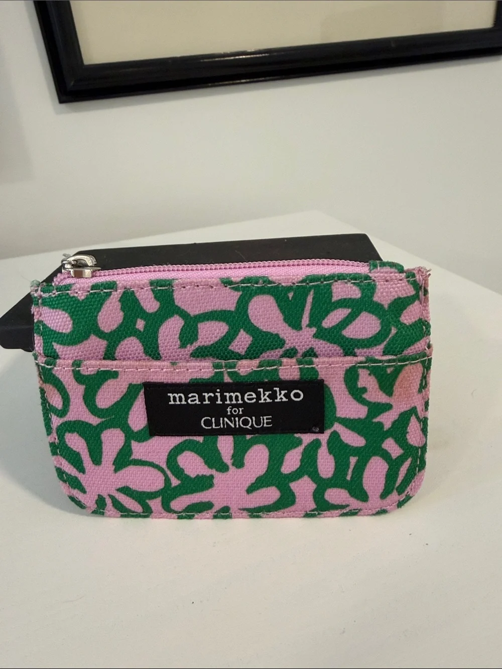Marimekko for Clinique Pink & Green Floral Credit Card Pouch Wallet